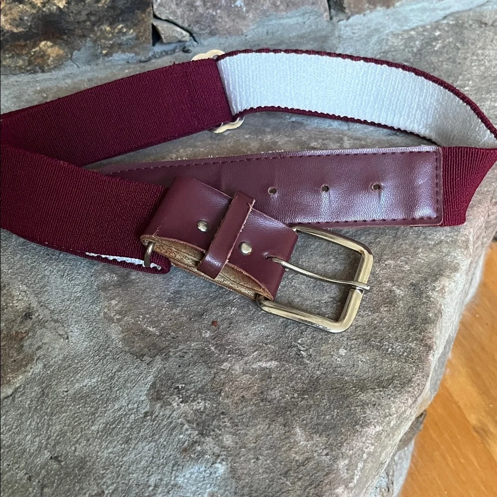 Baseball Softball Belt Boys Girls Adjustable Maroon